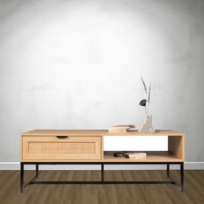 Cove Coastal Modern TV Stand with Storage Cubby