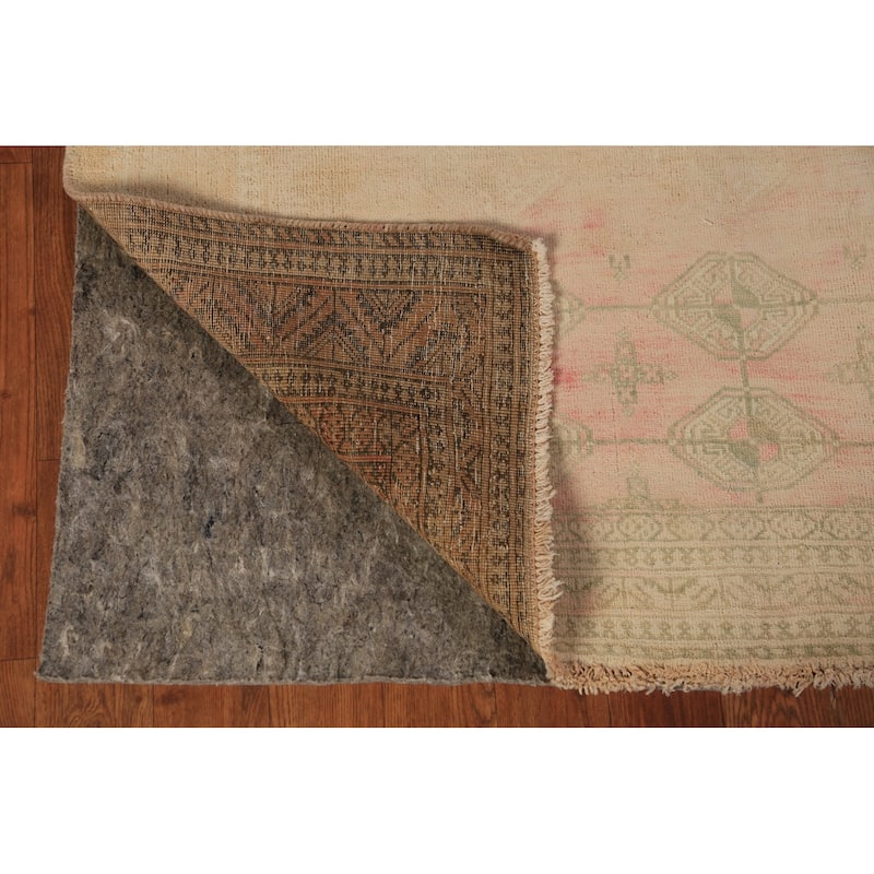 Distressed Pink Balouch Persian Vintage Rug Handmade Wool Carpet - 3'5" x 5'6"