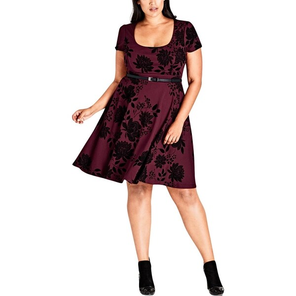 Shop City Chic Womens Plus Special Occasion Dress Flocked ...