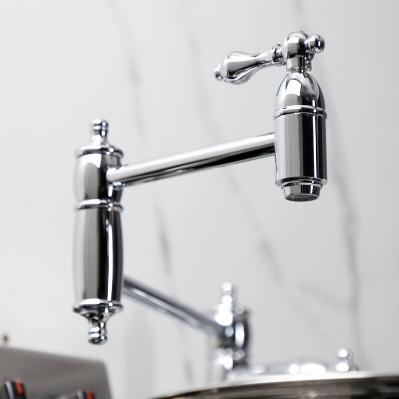 Kingston Brass Restoration Two-Handle 1-Hole Deck Mount Pot Filler Faucet