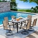 preview thumbnail 46 of 174, Patio Dining Set, Outdoor Dining Table and Chairs Set with Textilene Chairs, Adjustable Umbrella Hole for Garden, Backyard