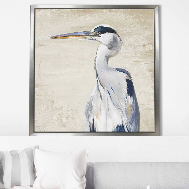 "Neutral Heron II" Print on Floating Canvas