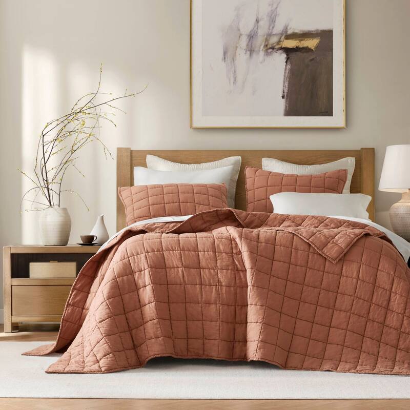 Harbor House French Flax Linen Garment Washed Quilt Set