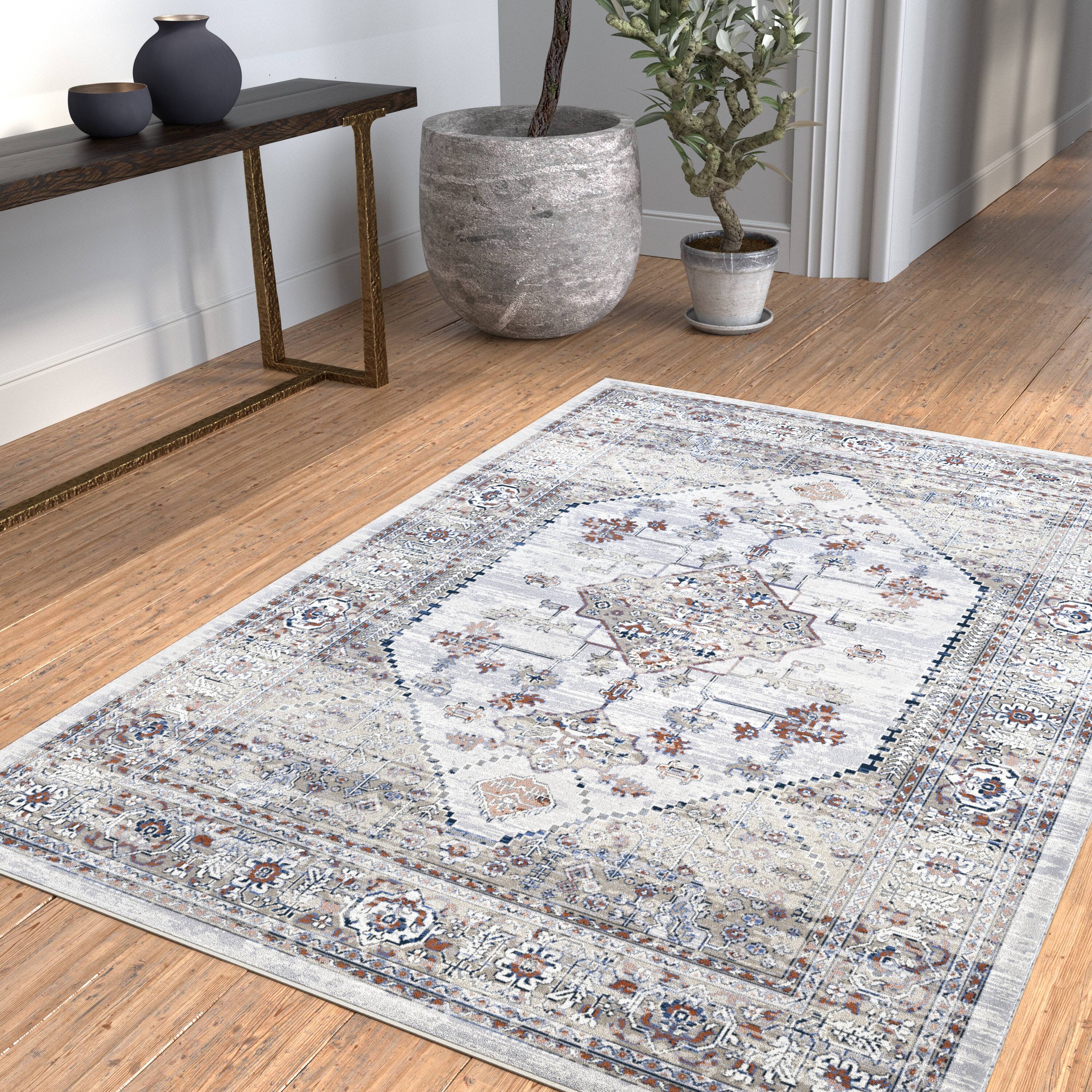 Natural/Blue/Rust Area Rug 47"×67" Bed Bath & Beyond 39303247
