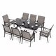 preview thumbnail 3 of 27, Kullavik Textilene Outdoor Dining Set, Patio Dining Set with Single Chairs, Swivel Chairs and Large Table