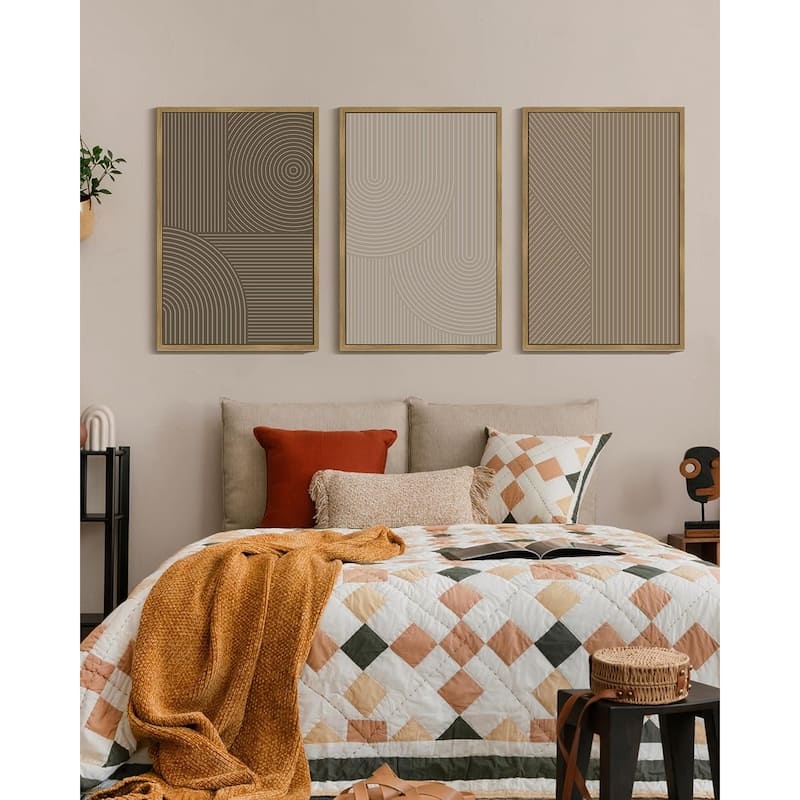 Wall Art Modern Boho Neutral Line Wall Decor Geometric Artwork