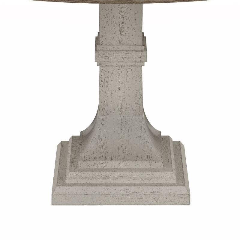 Tannen 59"W Round White and Grey Dining Table