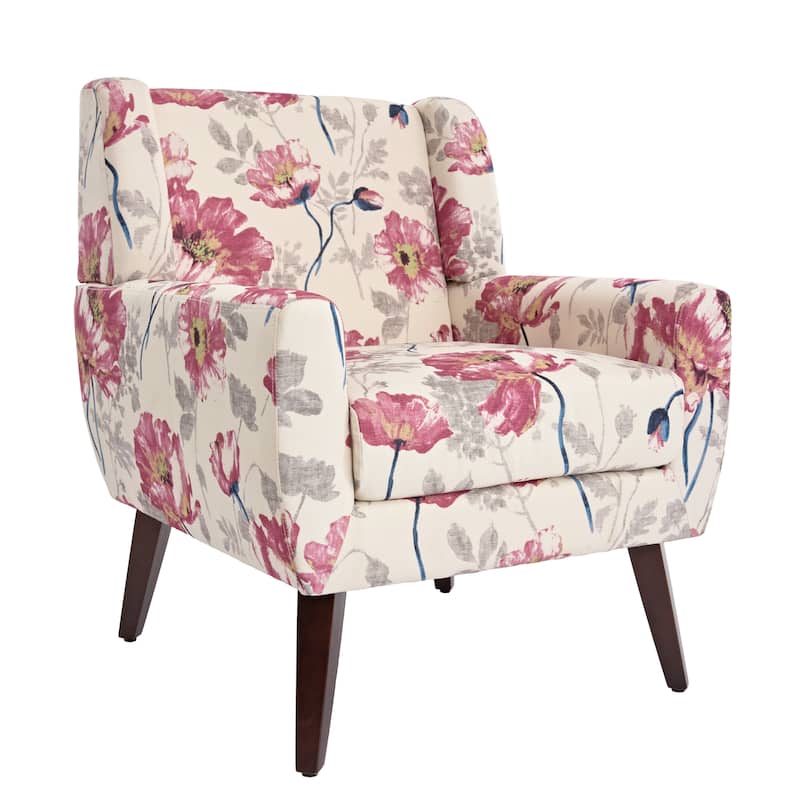 Modern Upholstered Faux Leather Tufted Armchair Linen Accent Chairs