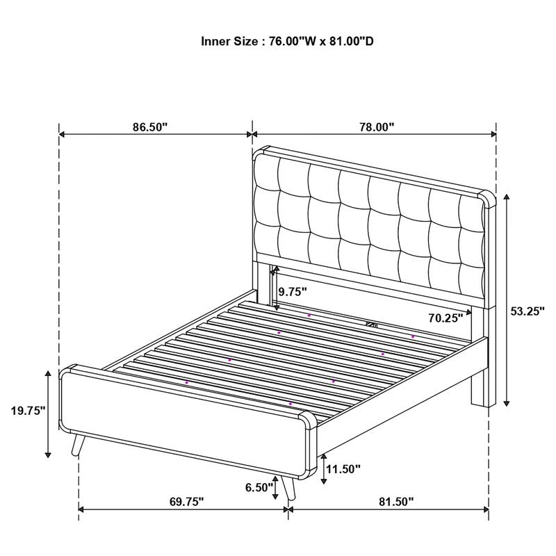 Robyn Wood Platform Bed Dark Walnut