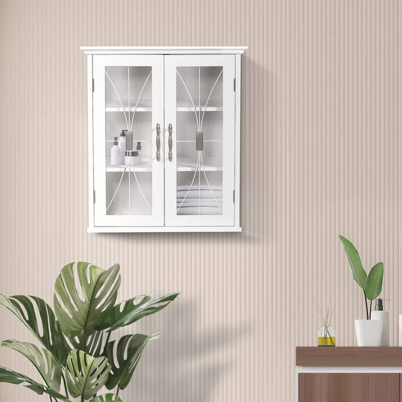 Teamson Home Delaney Removable Two-Door Wall Cabinet - Colored - White