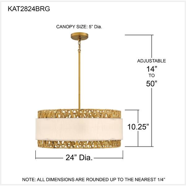 Kate 5-Light Brushed Gold Pendant