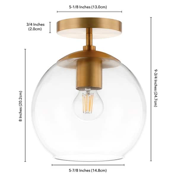 dimension image slide 6 of 9, Bartlett Semi Flush Mount Ceiling Light