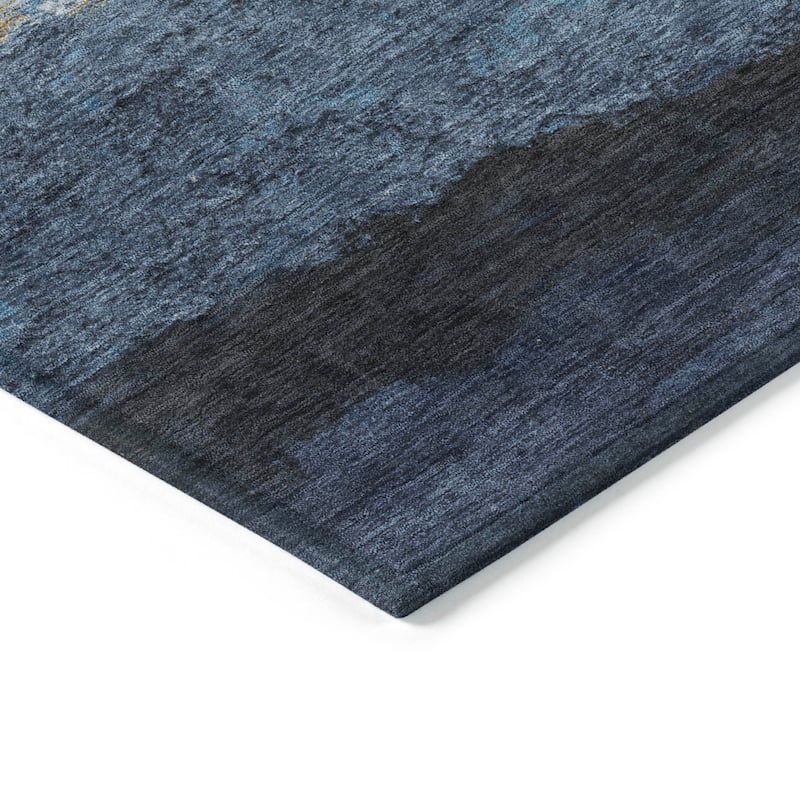 Machine Washable Indoor/Outdoor Watercolor Ombre Chantille Rug