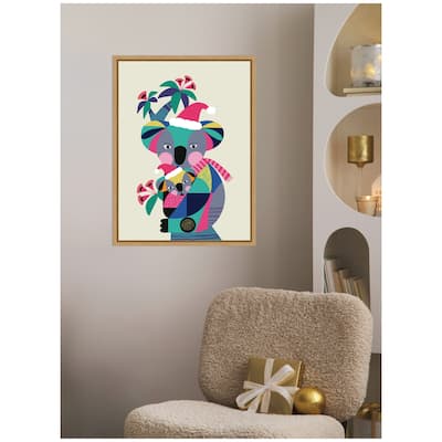 Kate and Laurel Sylvie Framed Canvas Christmas Koala by Rachel Lee