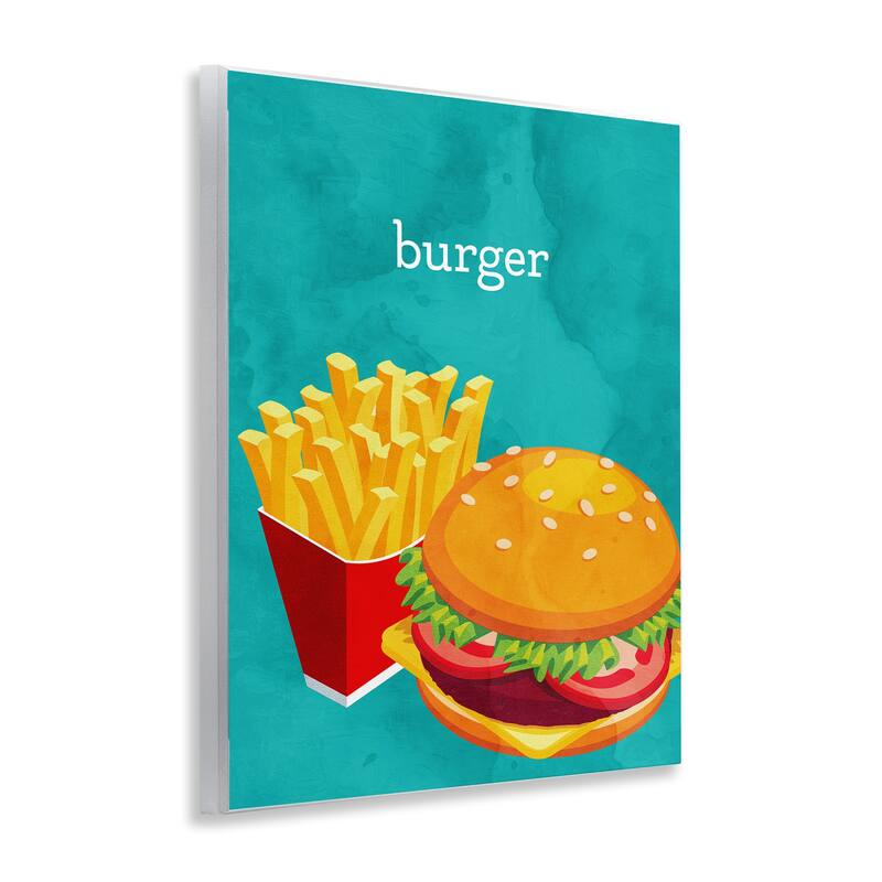 Stupell Satisfying Burger & Fries Wall Plaque Art Design By Kim Allen