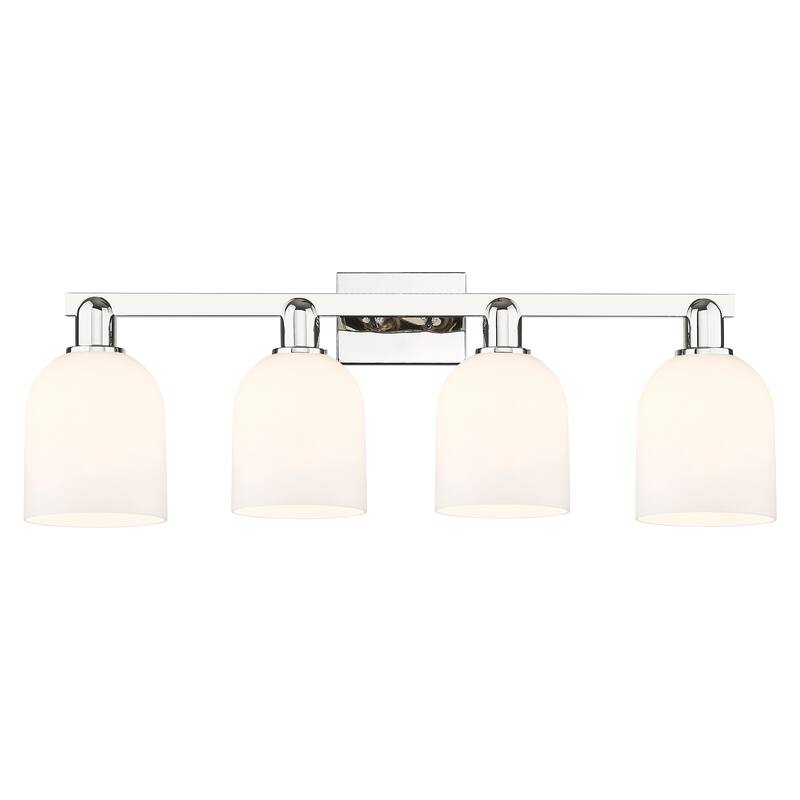 Innovations Lighting Endless Possibilities Arcadia - Bella - 4 Light 33" Bath Vanity Light - Polished Nickel/White
