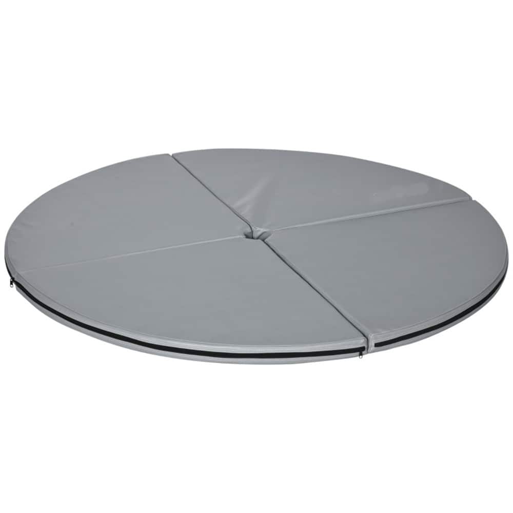Round Foldable Dance Mat Extra Thick Foam Heavy-Duty PVC Cover Waterproof Portable Exercise Floor Mat Universal Pole
