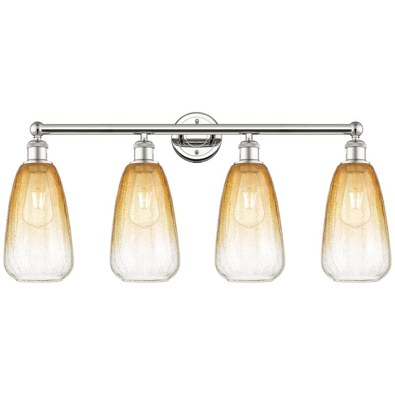 Innovations Lighting 616-4W-16-33 Brookhaven Almond Vanity Brookhaven - Polished Nickel / Amber