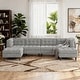 preview thumbnail 59 of 146, Madison Oversized Upholstered Corduroy Modular Sectional Sofa Light Grey-6 Piece