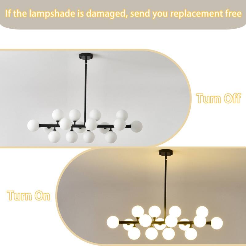 Mid Century Sputnik Chandelier Modern Pendant Light for Dining Room
