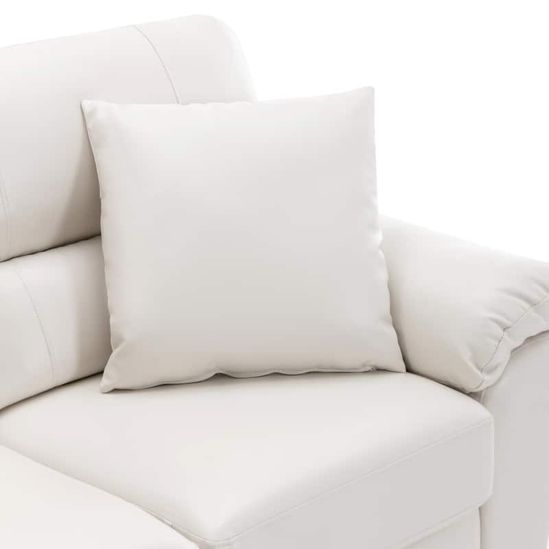 Morden Fort Upholstered Living Room Set, 2 Pieces, Faux Leather Loveseat and Sofa