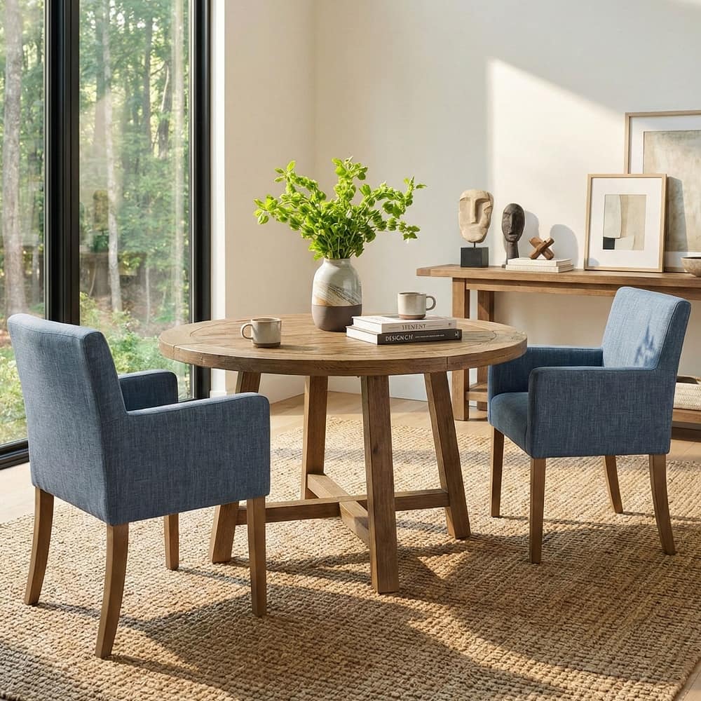 Linen Upholstered Armchair(Set of 2)