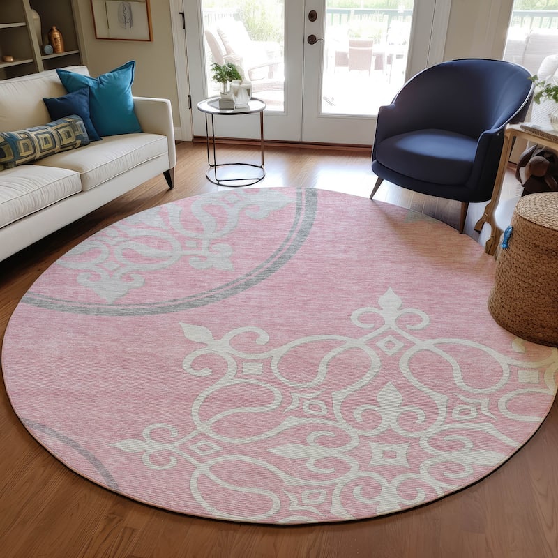 Machine Washable Indoor/ Outdoor Chantille Bold Medallions Rug