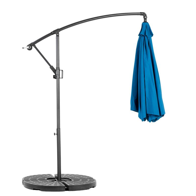 9.64 ft. Steel Market Outdoor Patio Umbrella with 8 Ribs, Offset Hanging Umbrella with Easy Tilt Adjustment