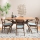 preview thumbnail 6 of 77, Idalia 5-piece Dining Set by Christopher Knight Home Natural Walnut + Mint