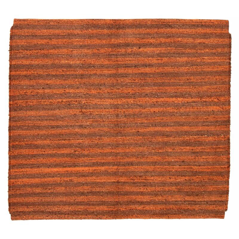 ECARPETGALLERY Flat-Weave Natural Orange Wool Tapestry Kilim - 6'11 x 6'8 - Orange - 6'11 x 6'8