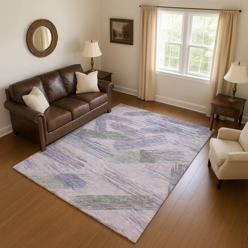 Premium Washable Super Soft Contemporary Mayfield Rug - Lavender - 3' x 5'