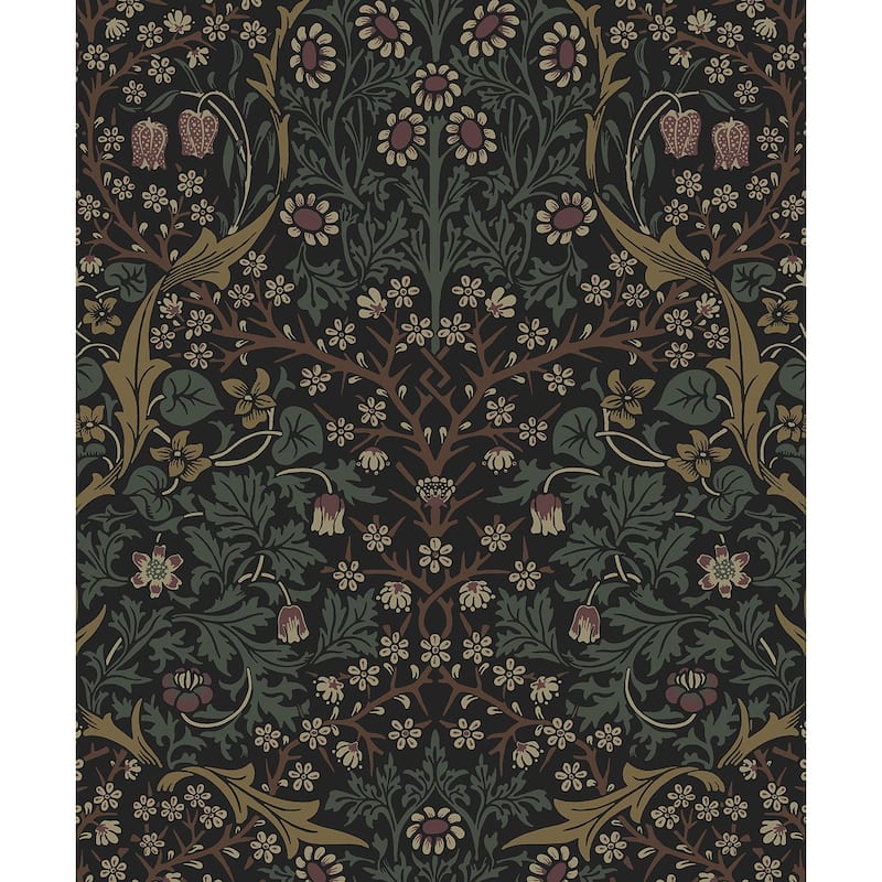 NextWall Victorian Garden Floral Peel and Stick Wallpaper - 20.9 in. W x 18 ft. L - Blacksmith & Cliffside