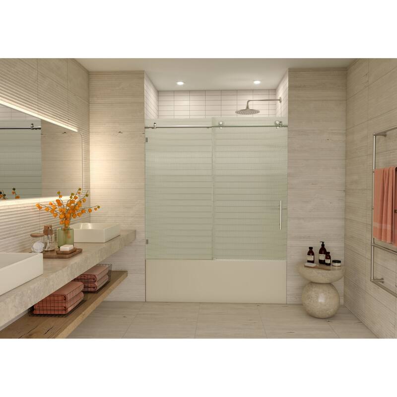 Glass Warehouse BFLSLD-60-R Galaxy 60" High x 60" Wide Sliding - Brushed Nickel