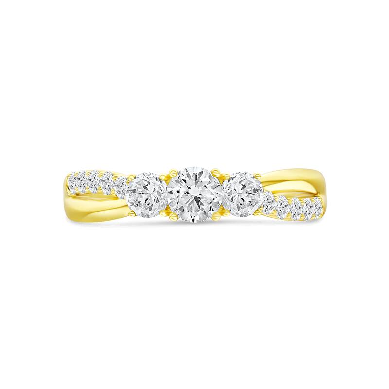 1/2ct TDW Diamond Three Stone Engagement Ring in 14K Gold for Women