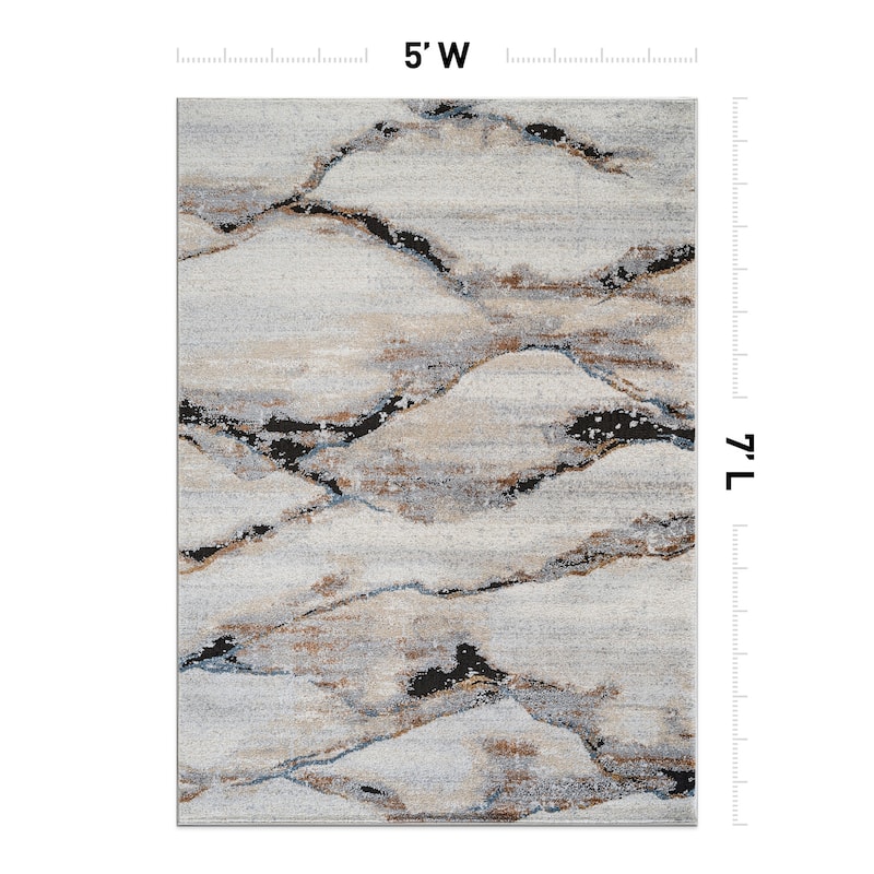 Transitional Horizon Area Rug for Living Room, Bedroom, or Entryway - Family Friendly and Easy to Maintain
