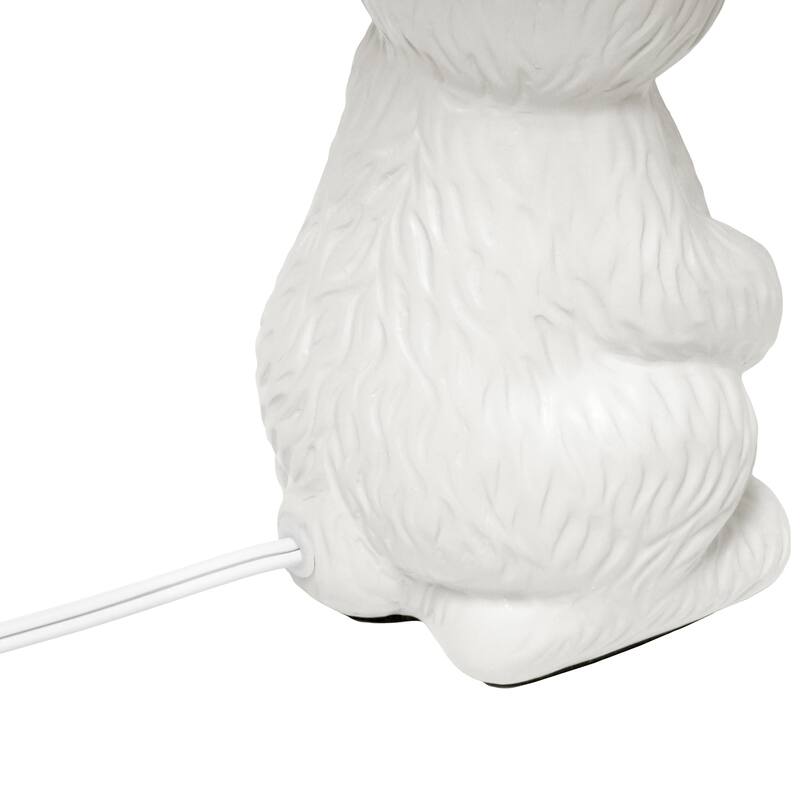 16.33 in. White Finish Table Lamp with White Shade, Sturdy Table Lamp for Living Rooms and Bedrooms