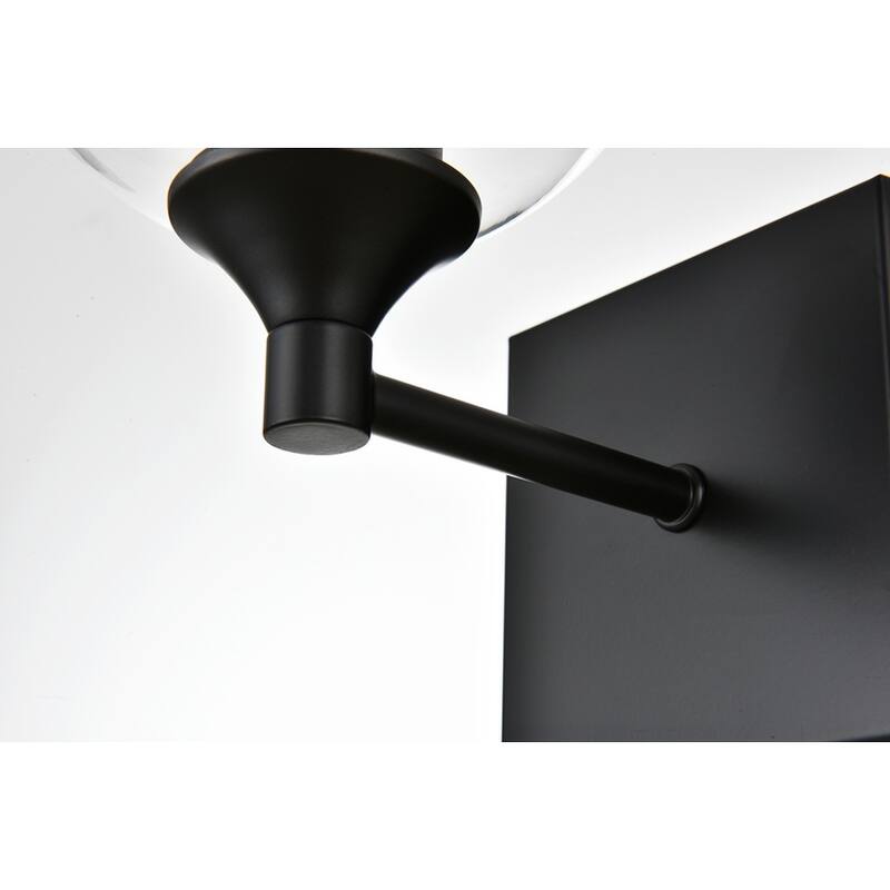 Felz 1 Light Black and Clear Bath Sconce