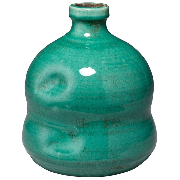 10.25” Mint Green Decorative Dimple Jug Vase - N/A
