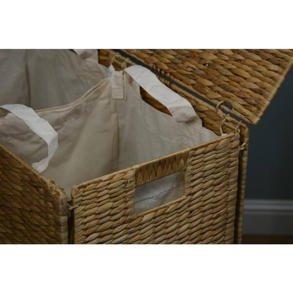 Shop Double Sided Laundry Clothes Hamper Basket Wicker Seagrass