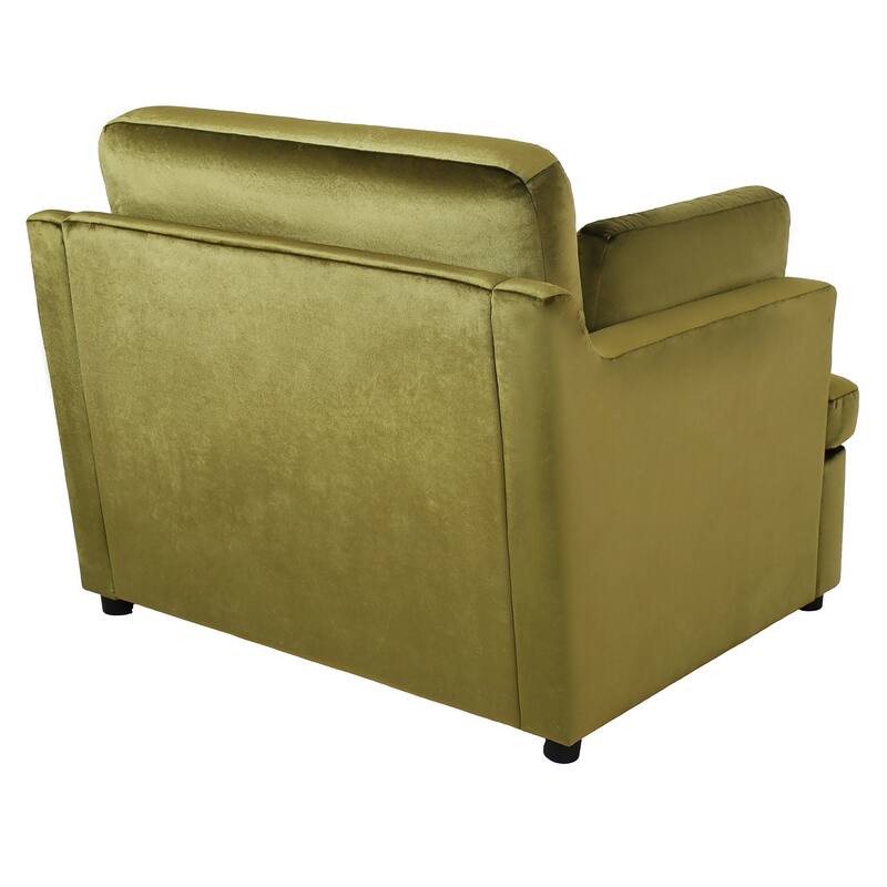 Velvet Single Sofa Chair, Modern Upholstered Accent Chair for Reading, Comfy Living Room Chairs with Pillow
