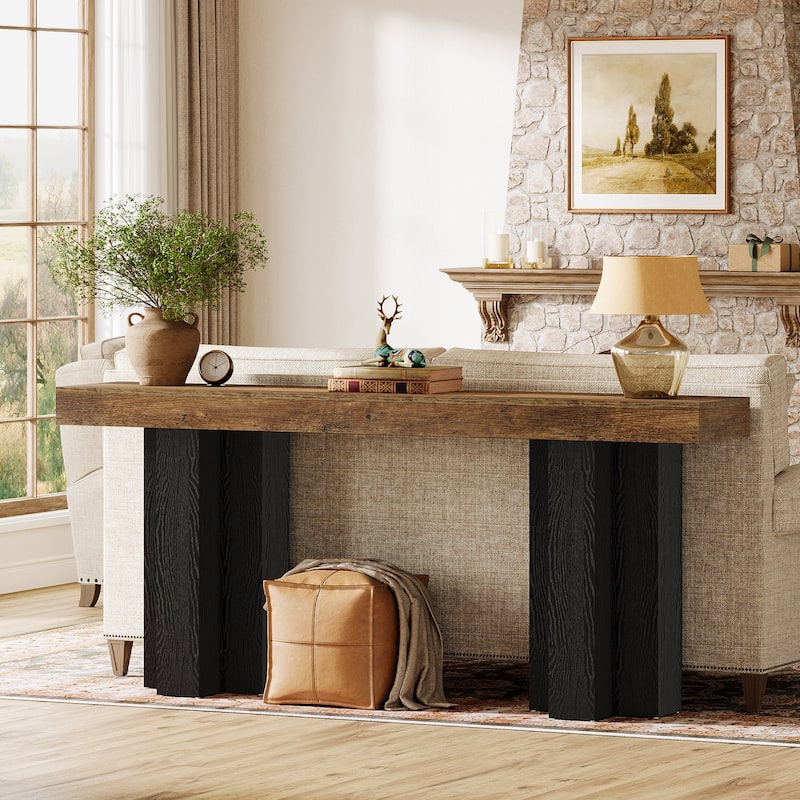 63'' Console Table for Entryway, Farmhouse Entryway Table with Sturdy Legs