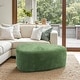preview thumbnail 3 of 50, Leon 43" W Modern Oversized Chenille Triangular Cheese Ottoman Green