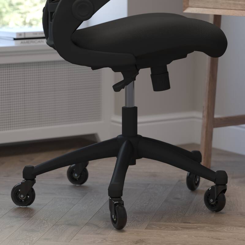 Ergonomic Swivel Task Chair with Roller Wheels & Flip Up Arms
