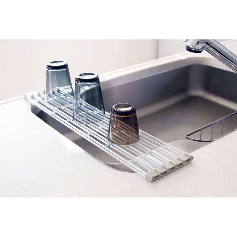 Yamazaki Home Over-the-Sink Dish Drainer, Steel, Holds 8.8 lbs