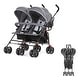 preview thumbnail 1 of 16, Dream On Me Volgo Twin Umbrella Stroller Grey