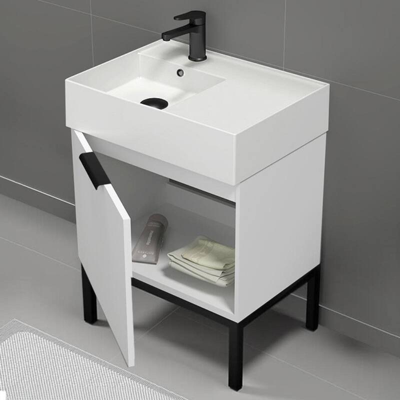 Nameeks Derin-2417-S-L Derin 24" Free Standing Single Basin Vanity Set