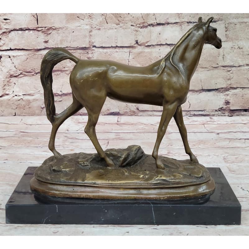 Western Bronze Art France Warm-Blooded Fine Imitative Horse Animals Statue Figurine Figure