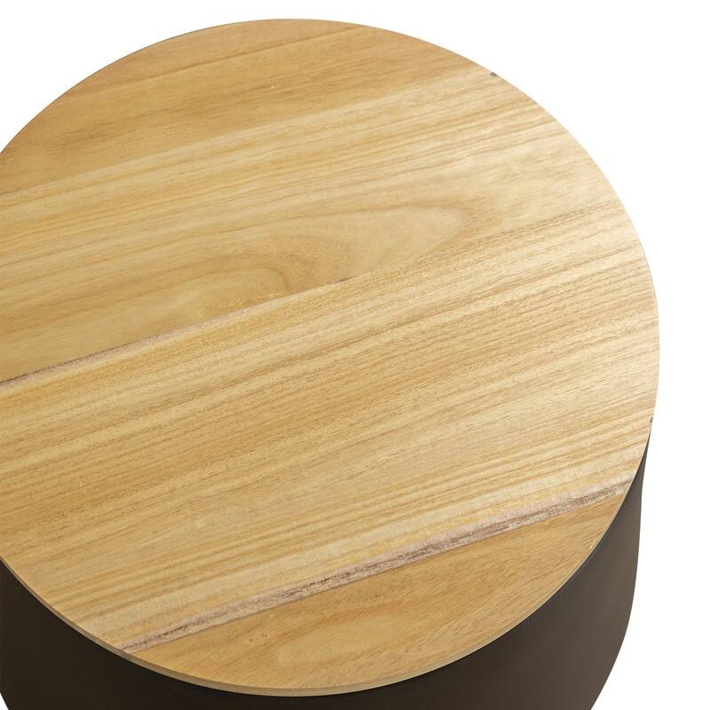 Orunel Modern Fiberstone Side Table with MDF Top and Painted Finish for Living Rooms, Patios, Balconies