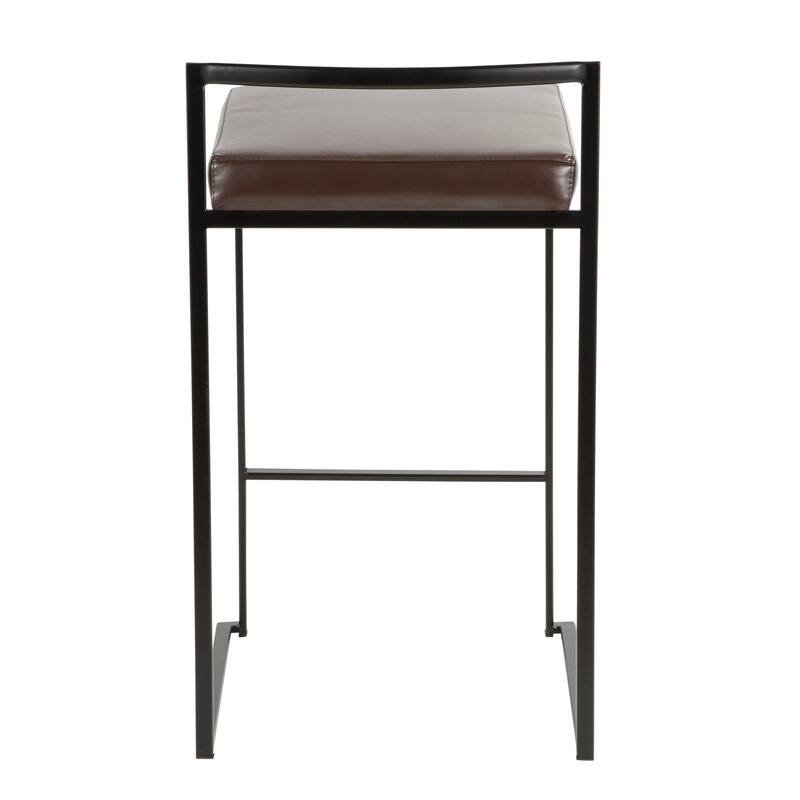Porch & Den Forrest Black Stackable Fully Welded Counter Stool (Set of 3)