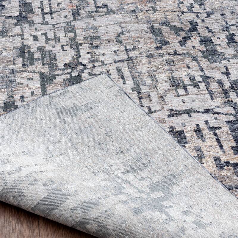 Greys/Coal Abstract Area Rug